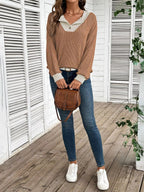 Ribbed Knit Two-tone Top (10)