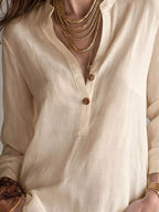 Button Detail Long Sleeve Blouse (9)