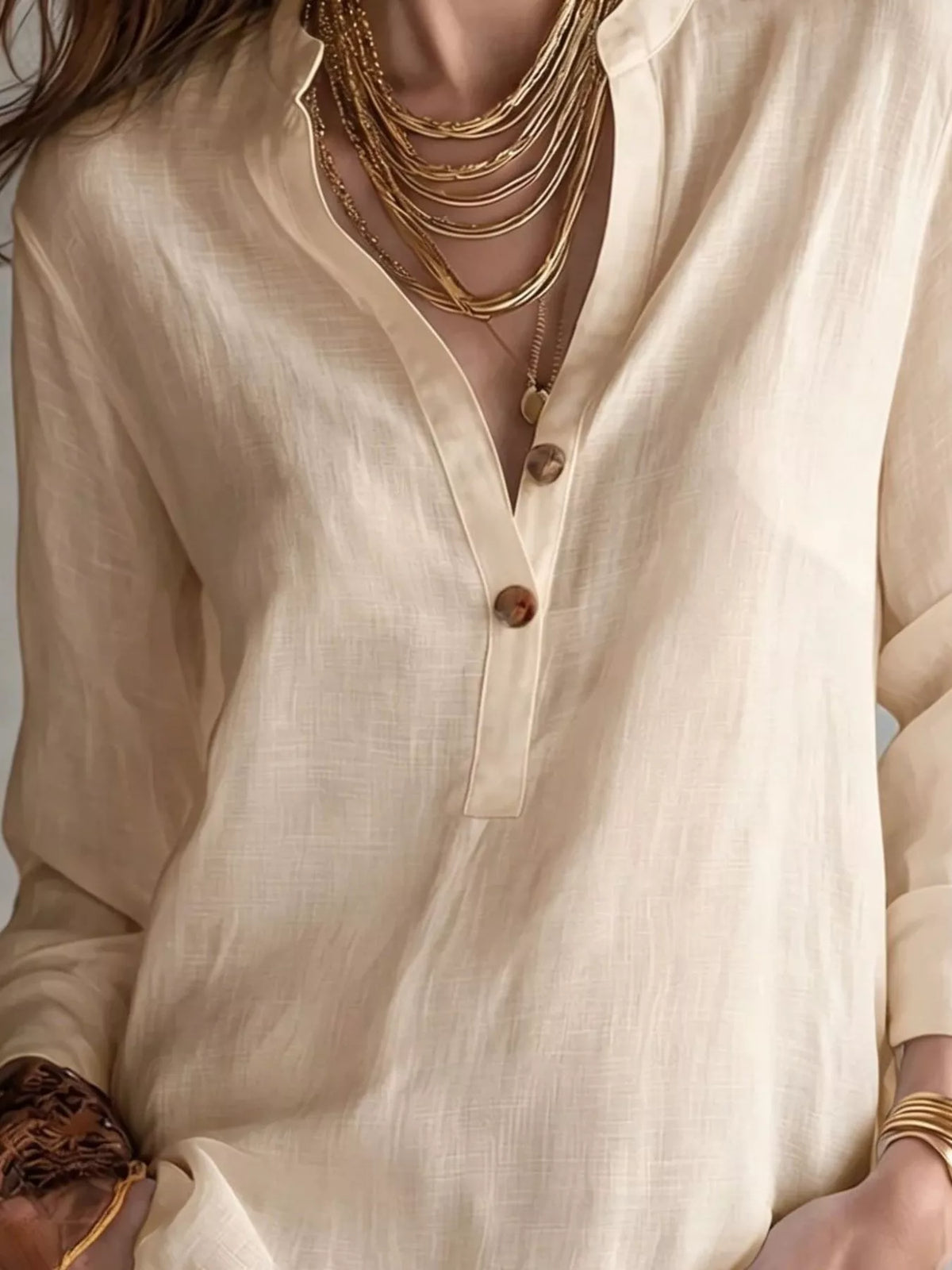 Button Detail Long Sleeve Blouse (9)