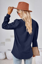 V-neck Puff Sleeve Blouse (8)