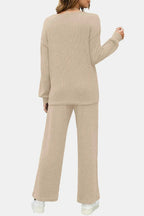 Round Neck Long Sleeve Top Pants Set (5)