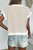 Striped Round Neck Sweater Vest (26)