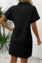 Button Front Short Sleeve Mini Dress (5)