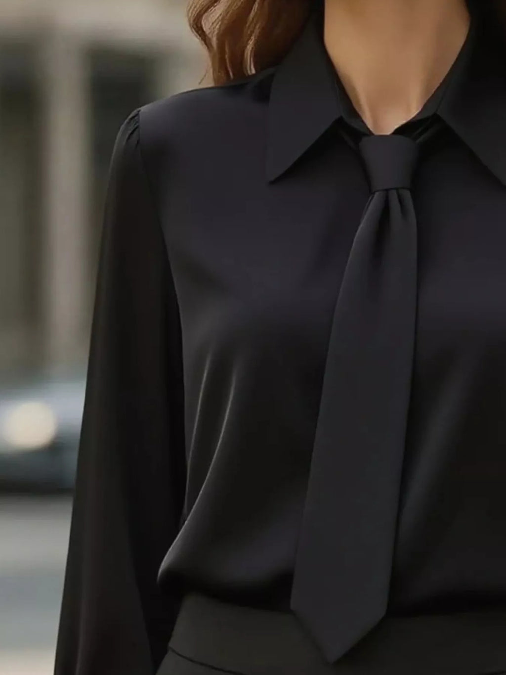 Collared Neck Long Sleeve Blouse (9)