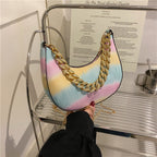 Casual Contrast Chain Tote Bag photo 2