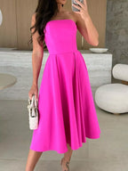Strapless Ruched A-line Midi Dress (11)