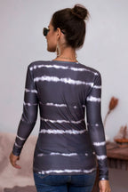 Tie-dye Plunge Long Sleeve Top (15)