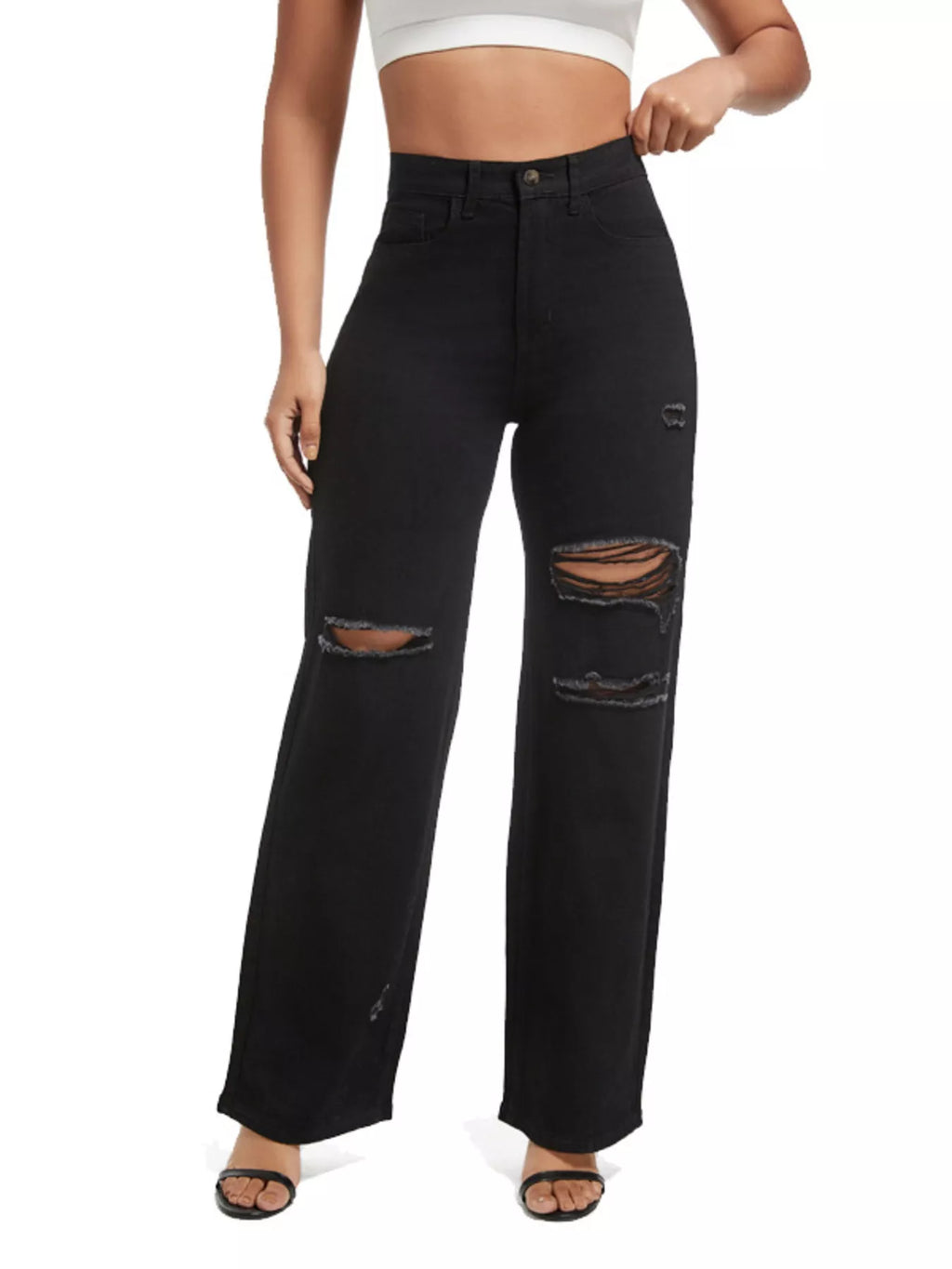 Distressed Wide-leg Jeans (18)
