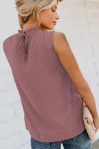 Smocked Tie Back Frill Trim Tank (15)