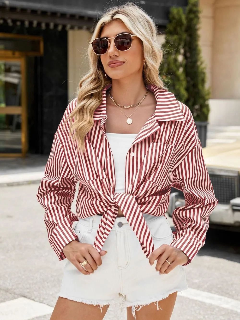 Striped Button Up Long Sleeve Shirt (10)