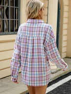 Plaid Collared Neck Long Sleeve Shirt (21)