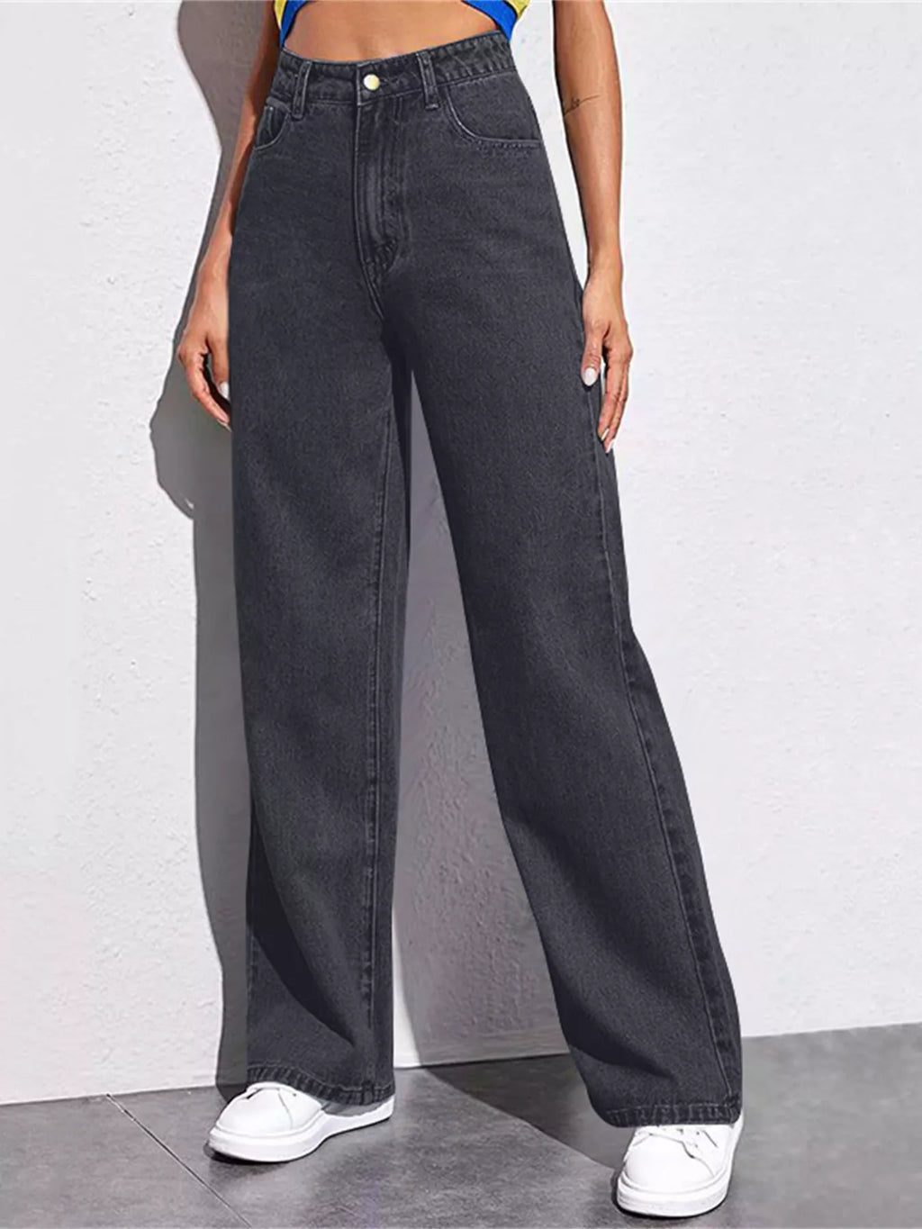 Full Size High-waisted Wide-leg Jeans Plus