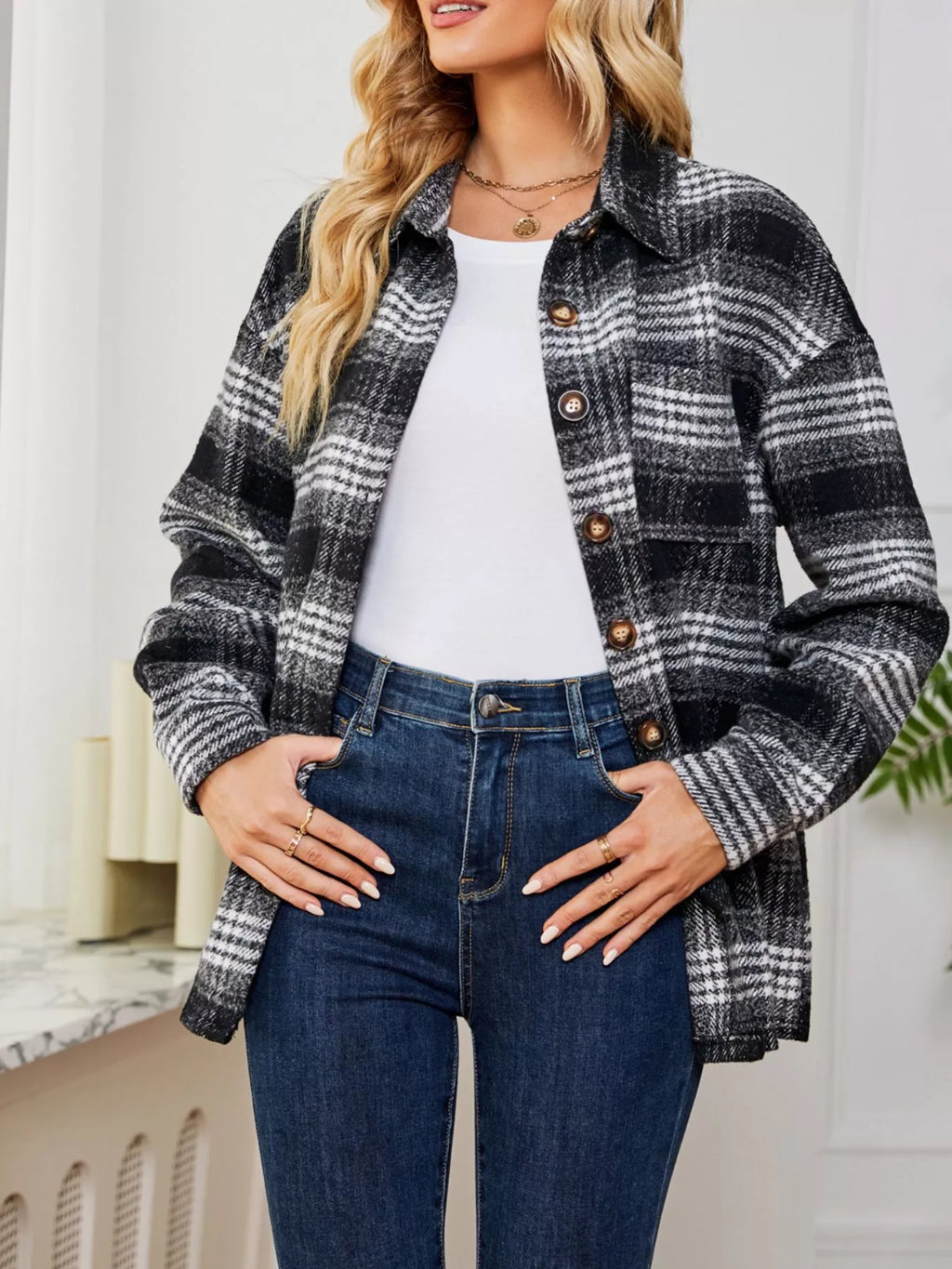 Plaid Button-up Shirt (13)