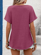 Lace Trim Short Sleeve T-shirt (28)