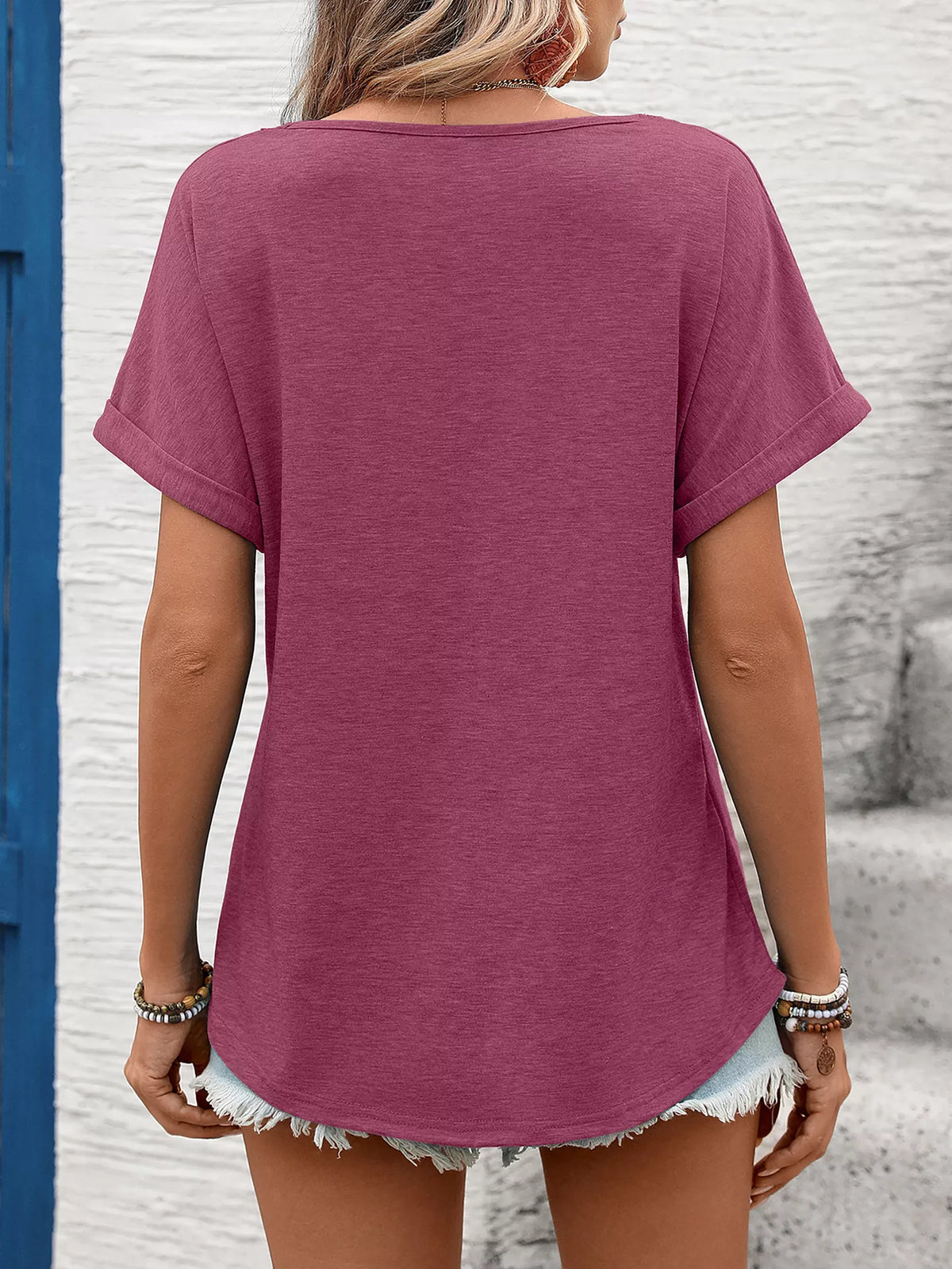 Lace Trim Short Sleeve T-shirt (28)
