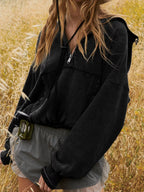 Half-zip Dropped Shoulder Hoodie (9)