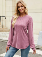 Round Neck Long Sleeve T-shirt (3)