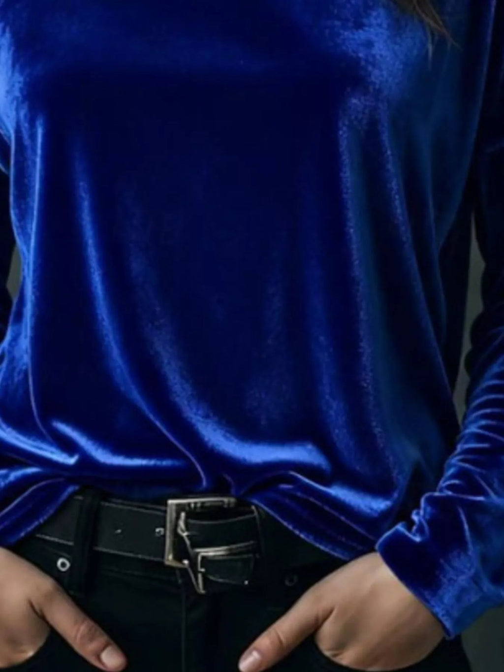 Full Size Velvet Long Sleeve T-shirt Plus (15)