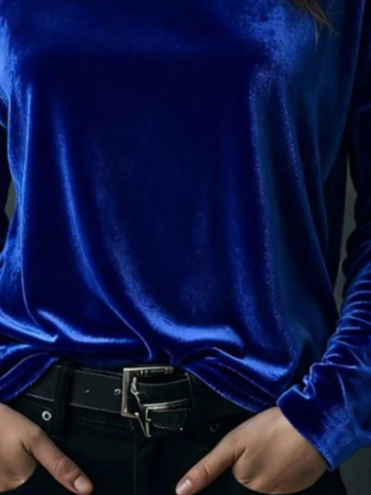 Full Size Velvet Long Sleeve T-shirt Plus (15)