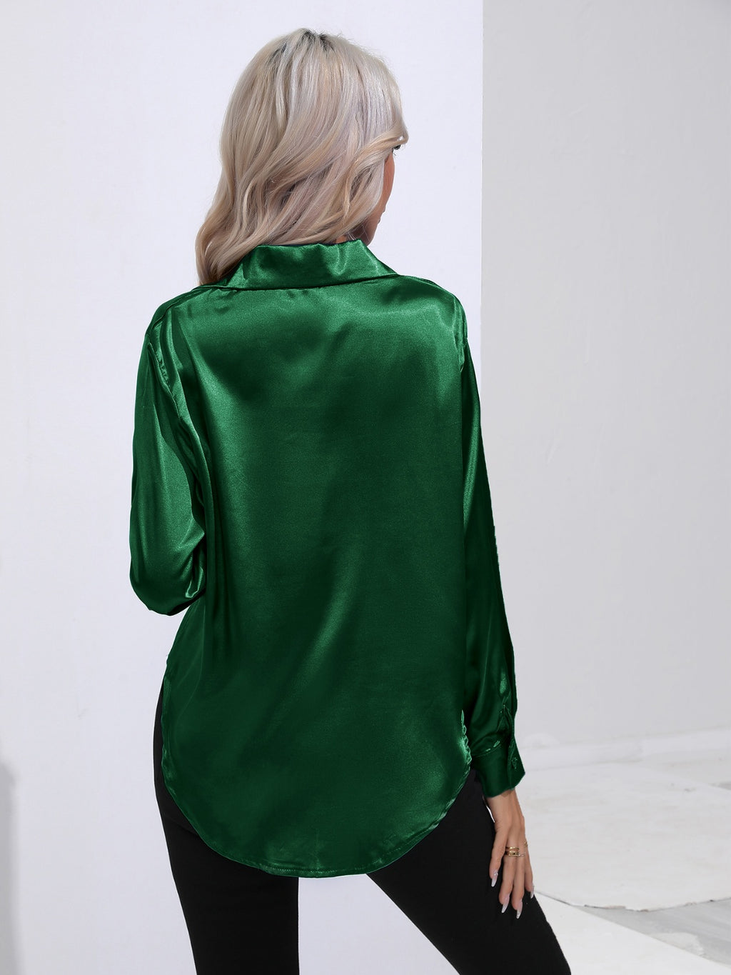 Collared Neck Buttoned Long Sleeve Shirt (27)