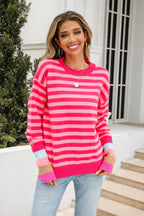 Warm Spice Striped Round Neck Sweater (3)