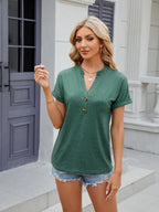 Notched Short Sleeve T-shirt (7)