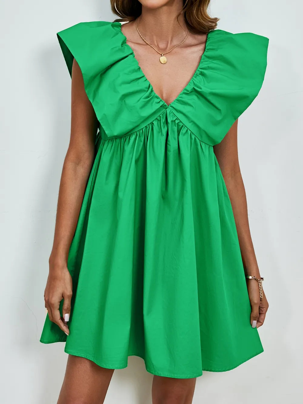 V-neck Cap Sleeve Mini Dress (10)