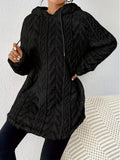 Cozy Textured Drawstring Fleece Hoodie (5)