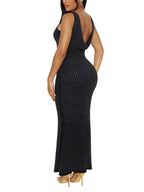 Sleeveless Rhinestone Embellished Bodycon Maxi Dress (2)