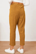 Pocketed Elastic Waist Pants (16)