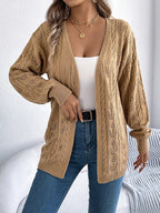 Openwork Open Front Long Sleeve Cardigan (9)