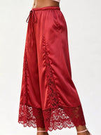 Lace Trim Wide-leg Cropped Pants (25)