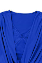Ruched Cowl Neck Long Sleeve Mini Dress (9)
