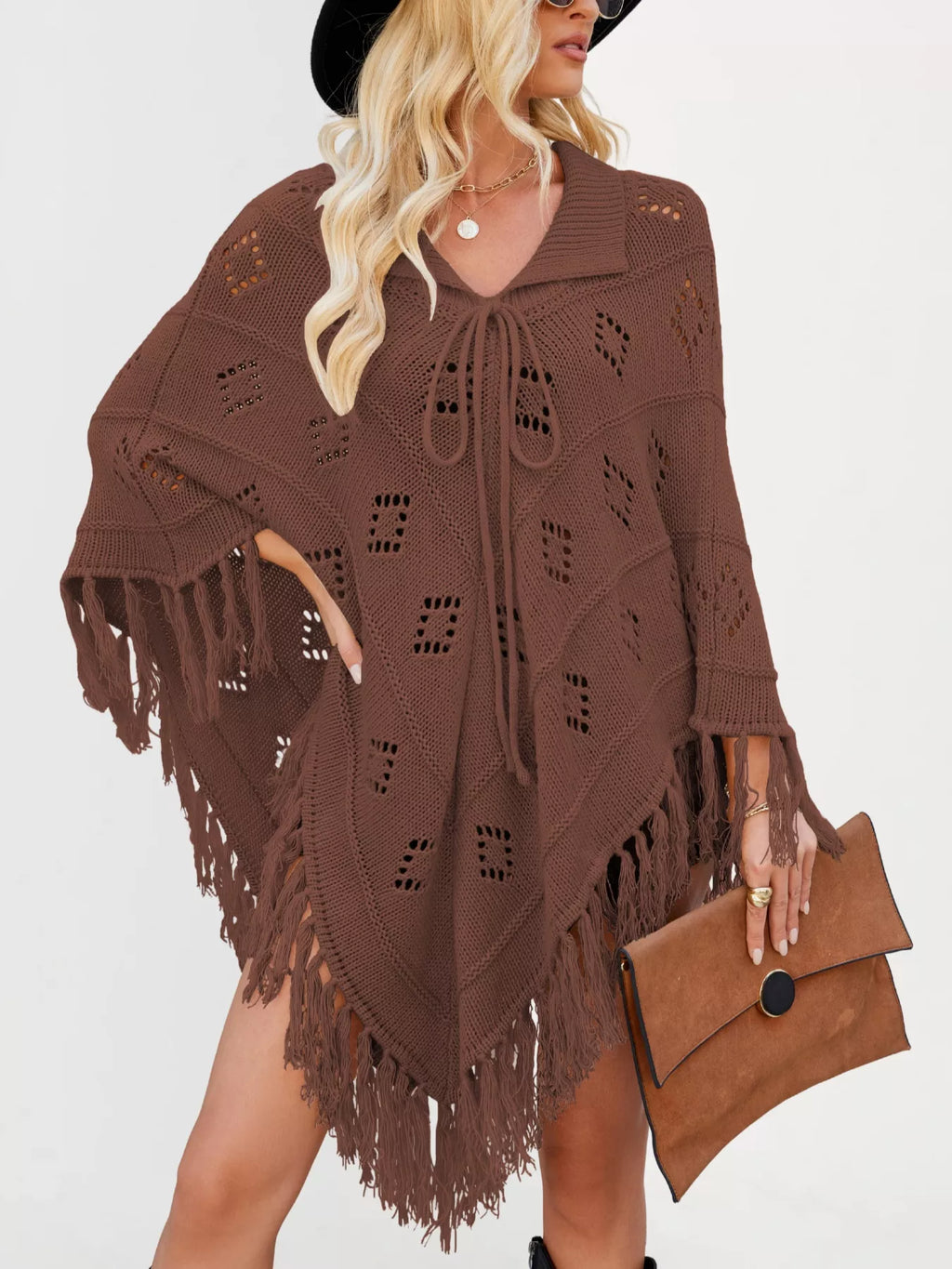 Fringe Openwork Knit Cover Up (7)
