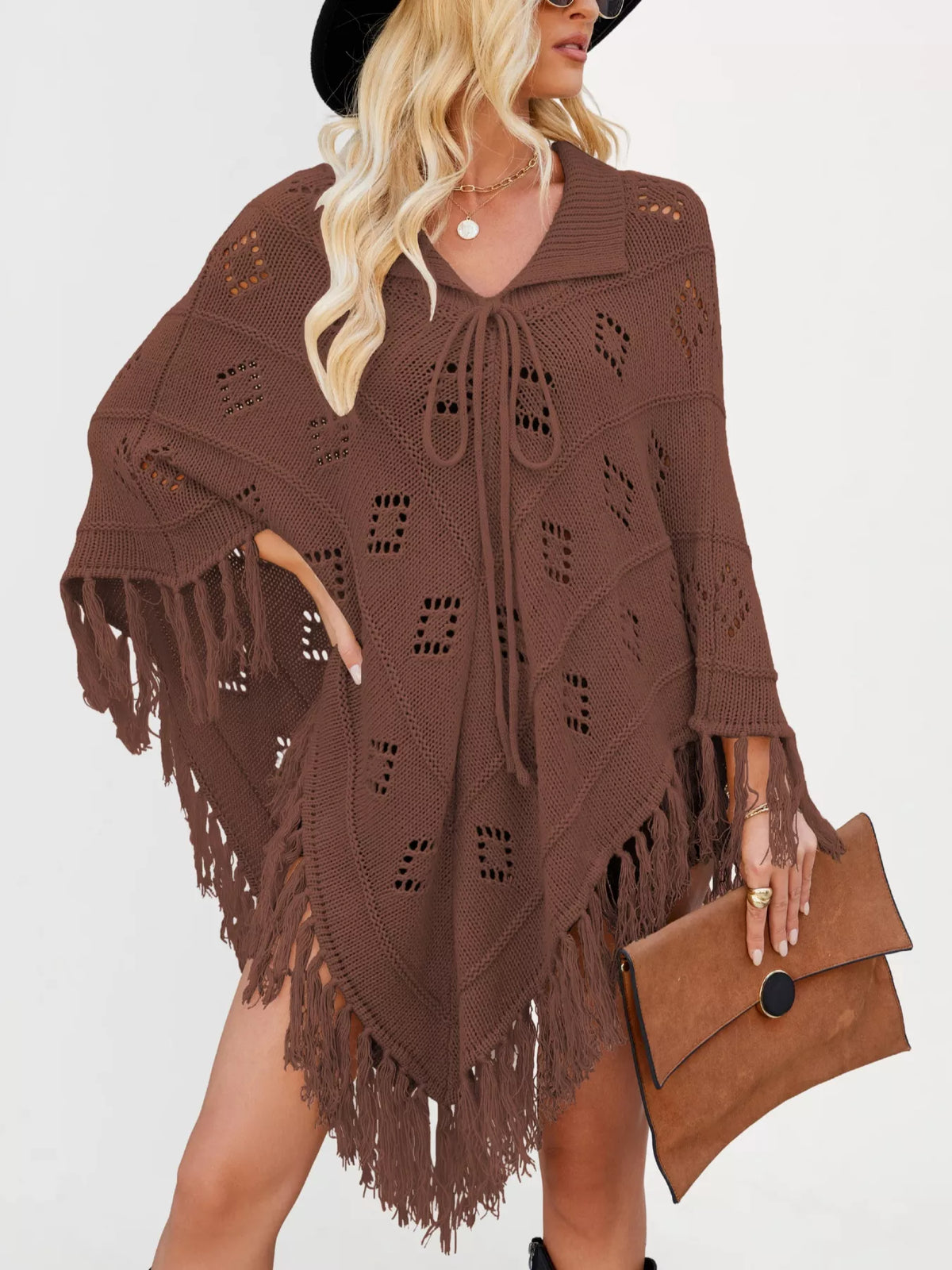 Fringe Openwork Knit Cover Up (7)