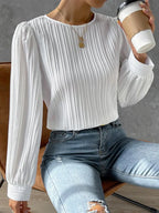 Round Neck Long Sleeve Blouse (2)