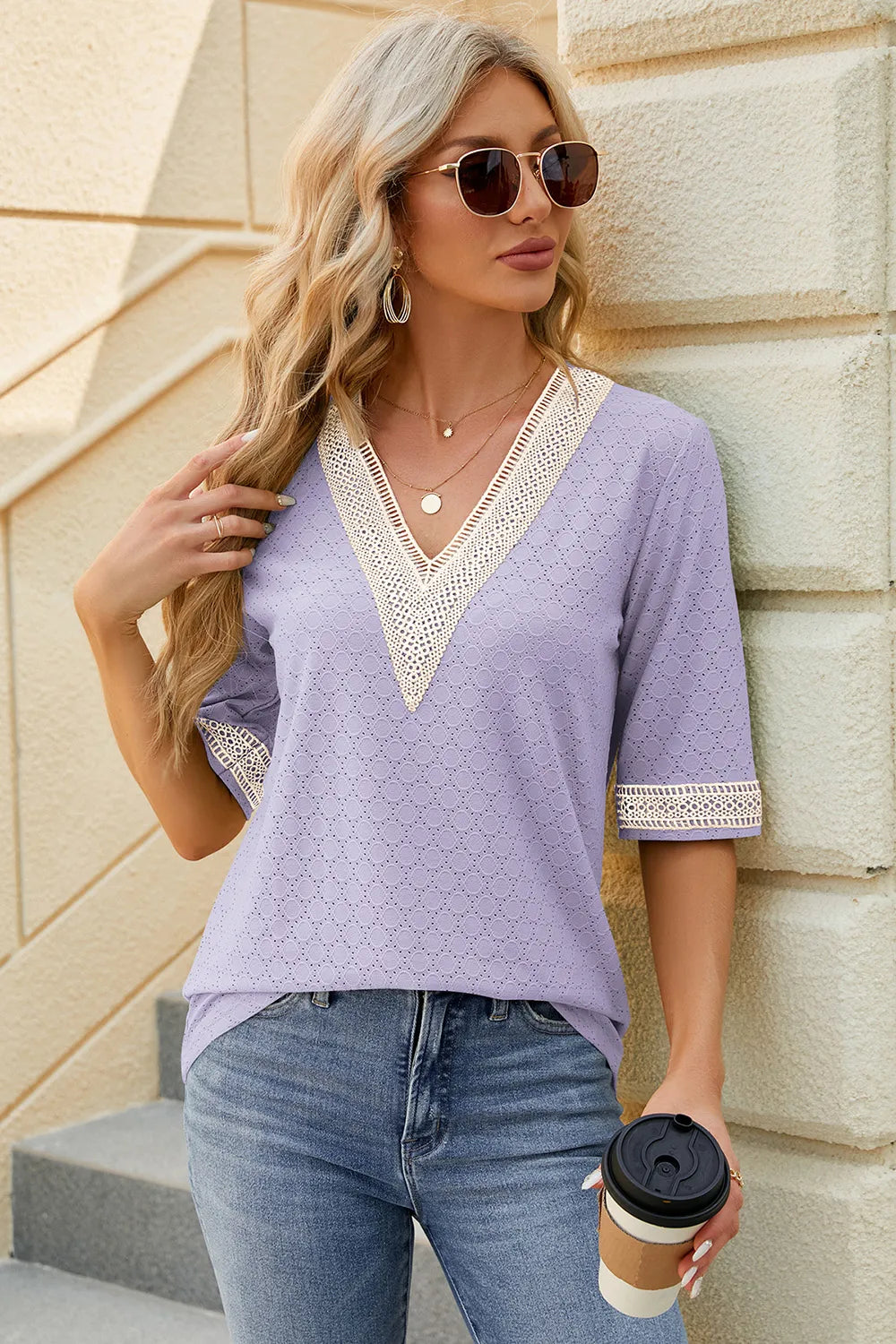V-neck Half Sleeve T-shirt (31)
