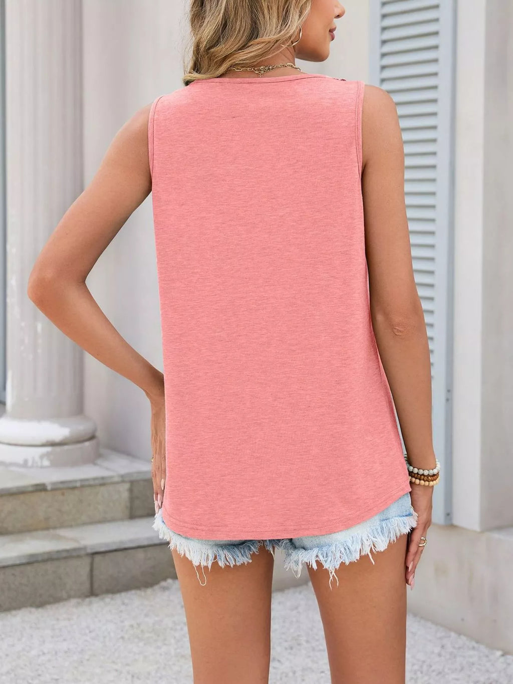 Lace Trim Sleeveless Tank Top (25)