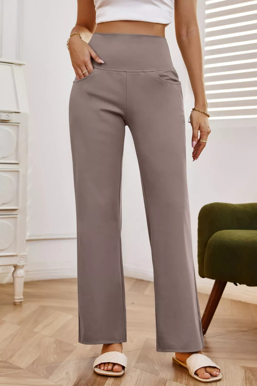 High Waist Wide Leg Pants Pockets (8)