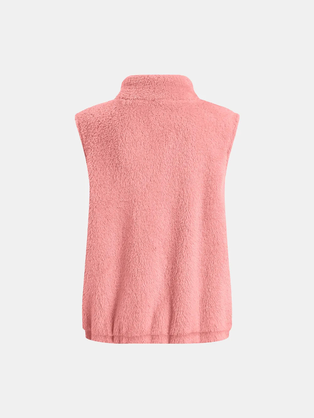 Full Size Fuzzy Zip Up Vest Coat Pockets (15)