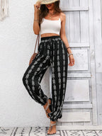 Tied Printed High Waist Pants (12)