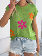 Flower Round Neck Sweater (7)
