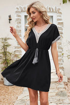 Tassel V-neck Short Sleeve Dress (15)