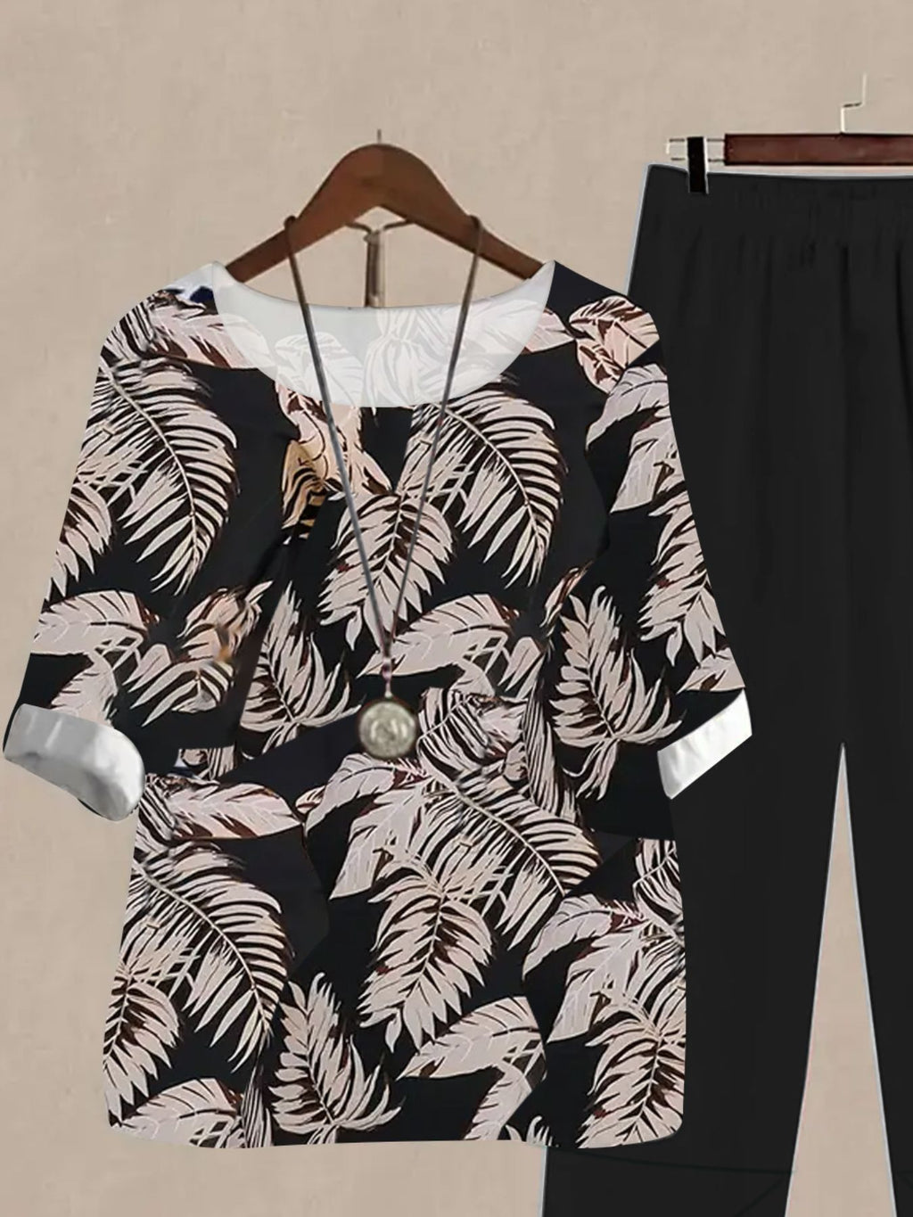 Printed Half Sleeve Top Pants Set (5)