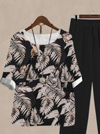 Printed Half Sleeve Top Pants Set (5)