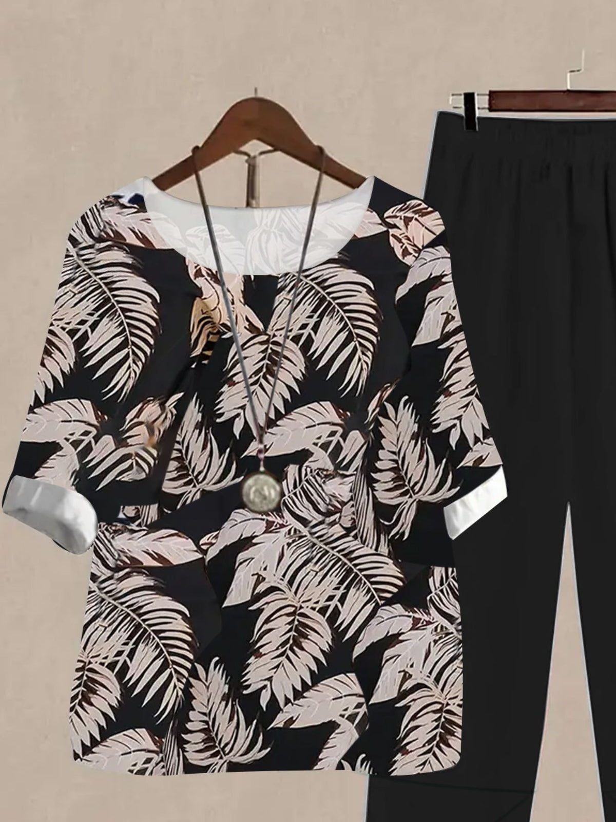 Printed Half Sleeve Top Pants Set (5)