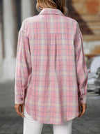 Plaid Button-down Oversized Shirt (20)