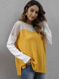 Block Round Neck Sweater