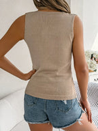 Openwork V-neck Knit Vest (17)