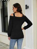 Cold Shoulder Cutout Square Neck Blouse (6)